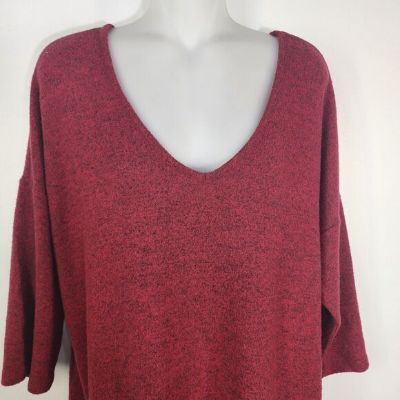 Torrid Women Tee 2 Relaxed Fit Super Soft Plush V-Neck Drop Shoulder Long Sleeve - Picture 3 of 11